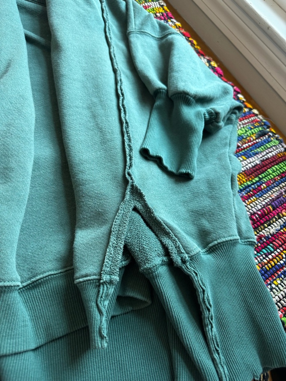 Dark Green Camden Oversized Sweatshirt petite sleeves - Picture 7 of 9